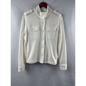 Cabi Womens White Military-Style Jacket XS Cotton Blend